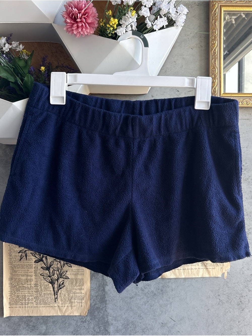 Aerie Navy Fleece Soft Shorts